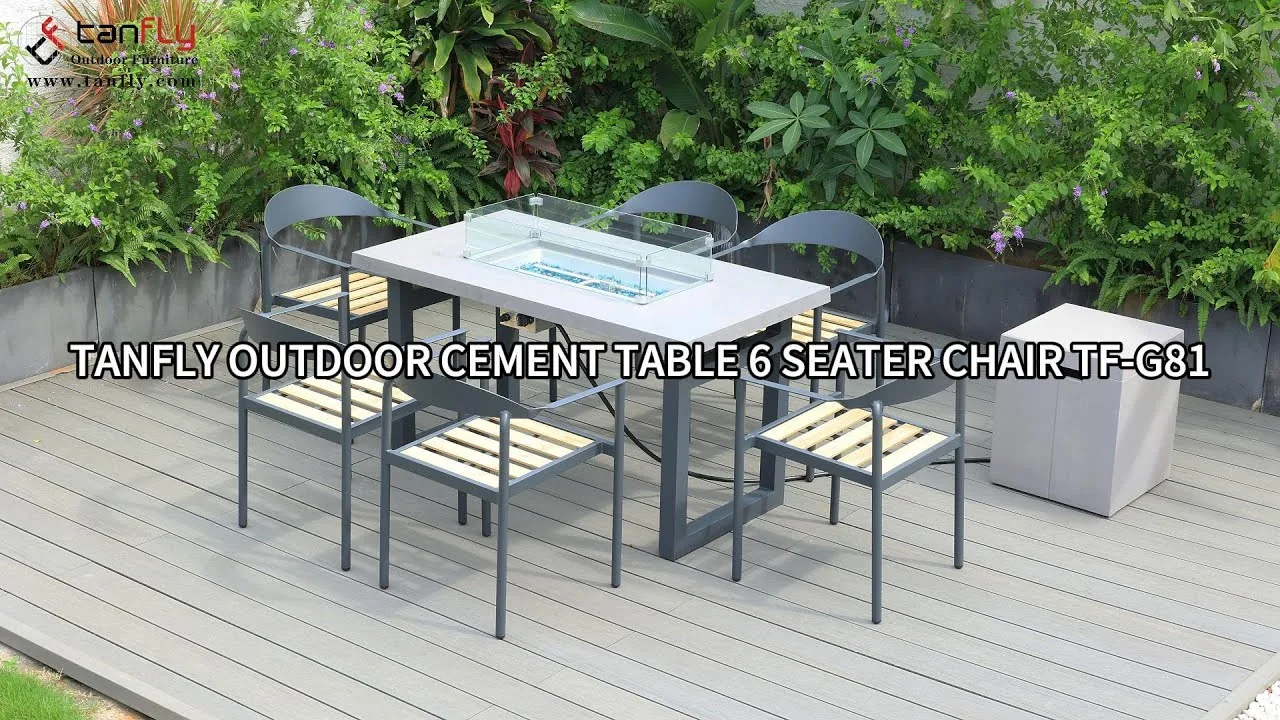 Tanfly Cementtafel voor buiten, 6-zitsstoel TF-G81