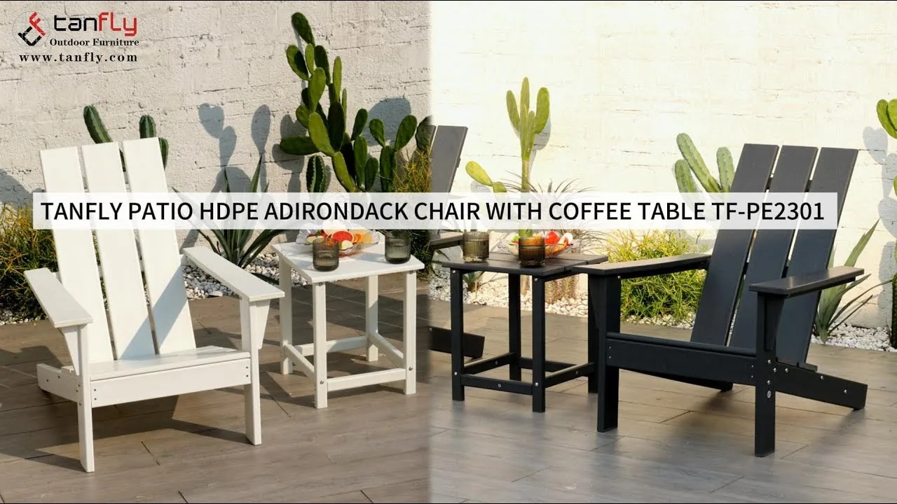 TANFLY PATIO HDPE ADIRONDACK STOEL MET SALONTAFEL TF-PE2301