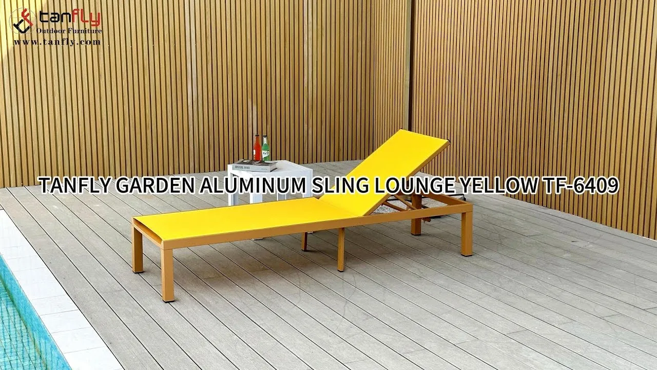 TANFLY GARDEN ALUMINIUM SLING LOUNGE GEEL TF-6409