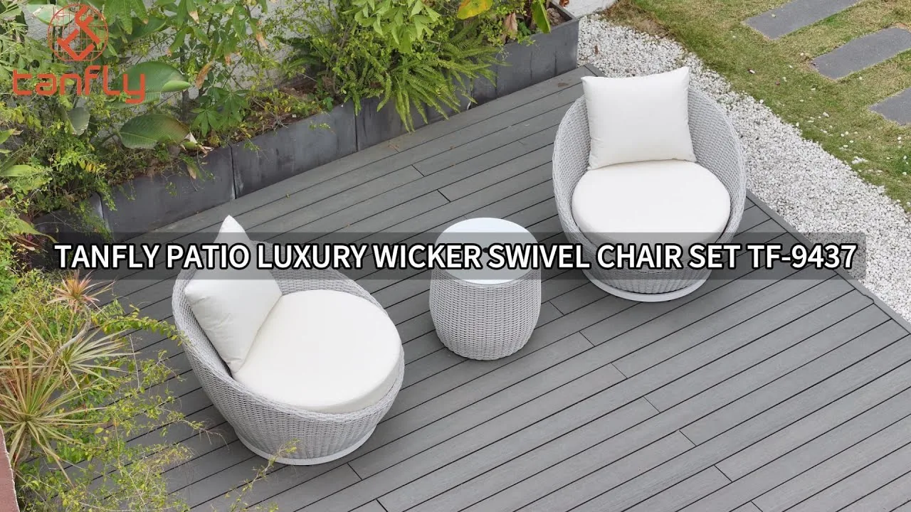 Tanfly Patio Luxe Wicker Draaistoel Set TF-9437