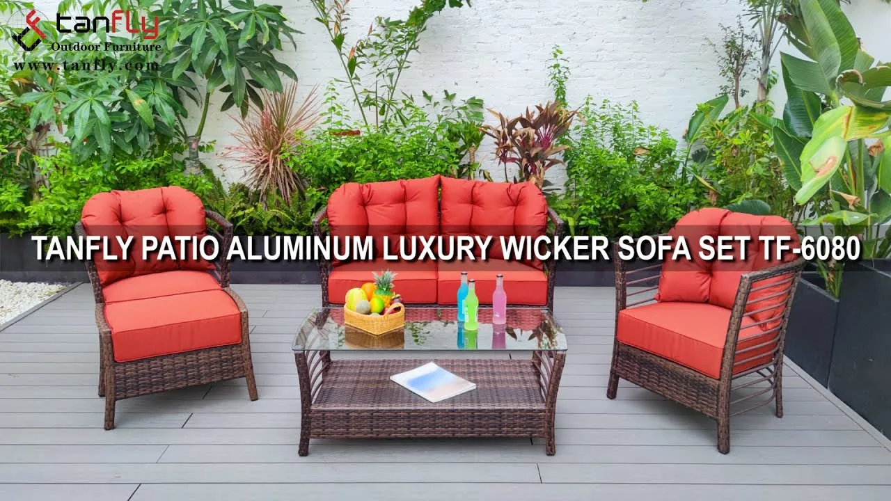 TANFLY PATIO ALUMINIUM LUXE RIETEN BANKSET TF-6080