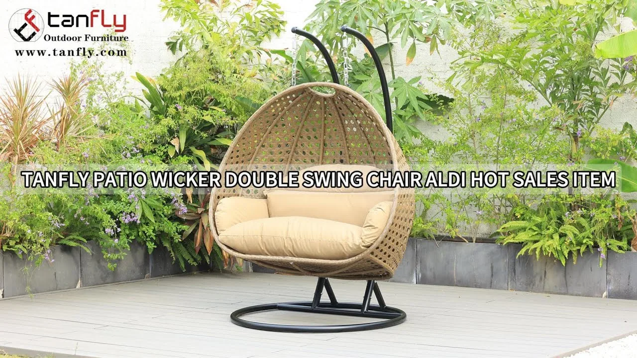 Tanfly Patio Wicker Double Swing Chair Aldi Hot Sales Item