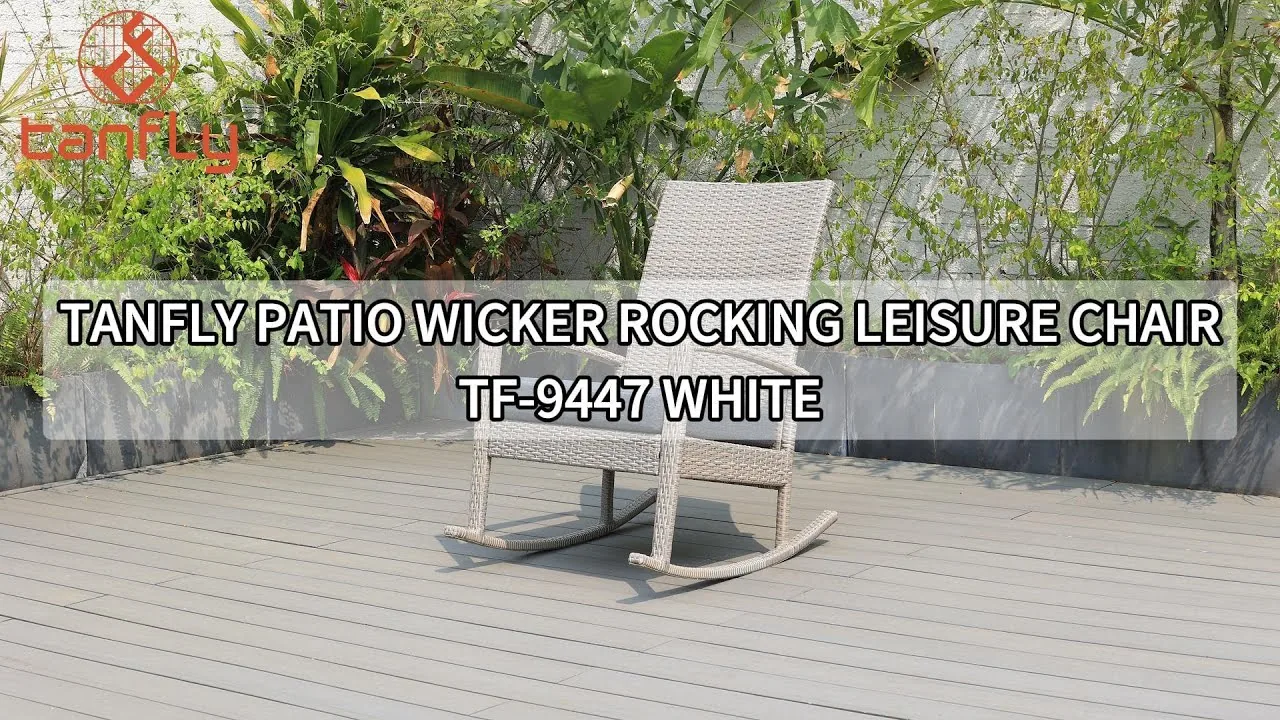 Tanfly Patio Wicker Rocking Leisure Chair TF-9447 White