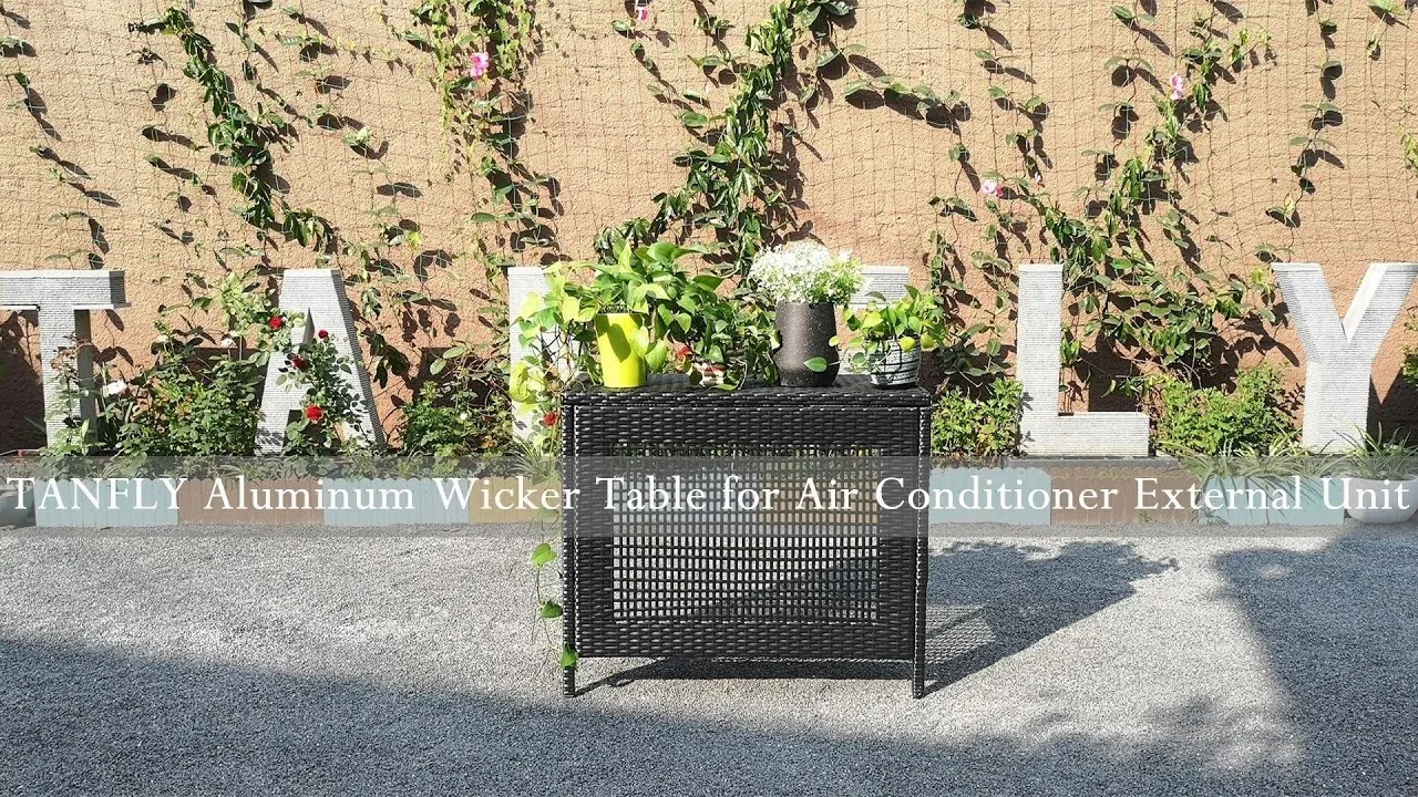TANFLY aluminium rieten tafel voor airconditioner buitenunit
