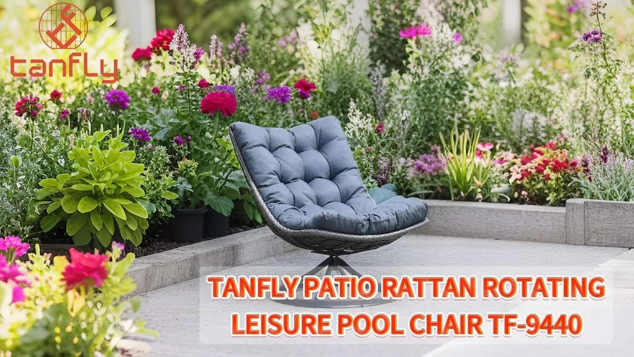 Tanfly Patio Rattan Rotating Leisure Pool Chair TF-9440