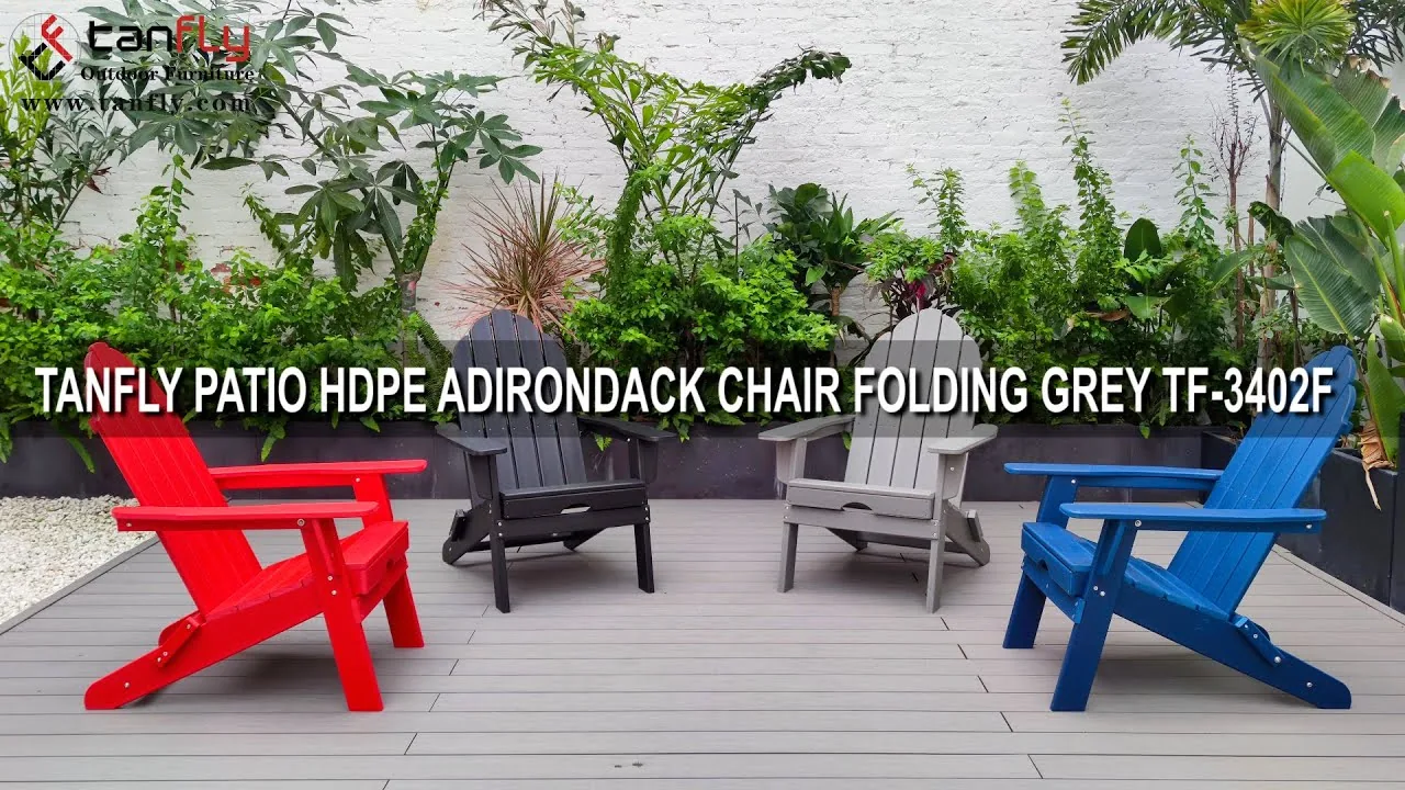 TANFLY PATIO HDPE ADIRONDACK CHAIR FOLDING GREY TF-3402F