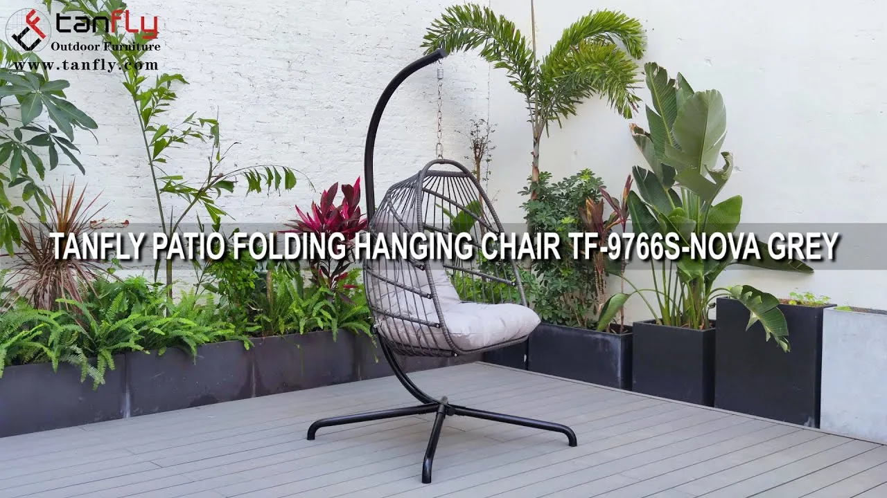 TANFLY PATIO SEDIA SOSPESA PIEGHEVOLE TF 9766S NOVA GRIGIO