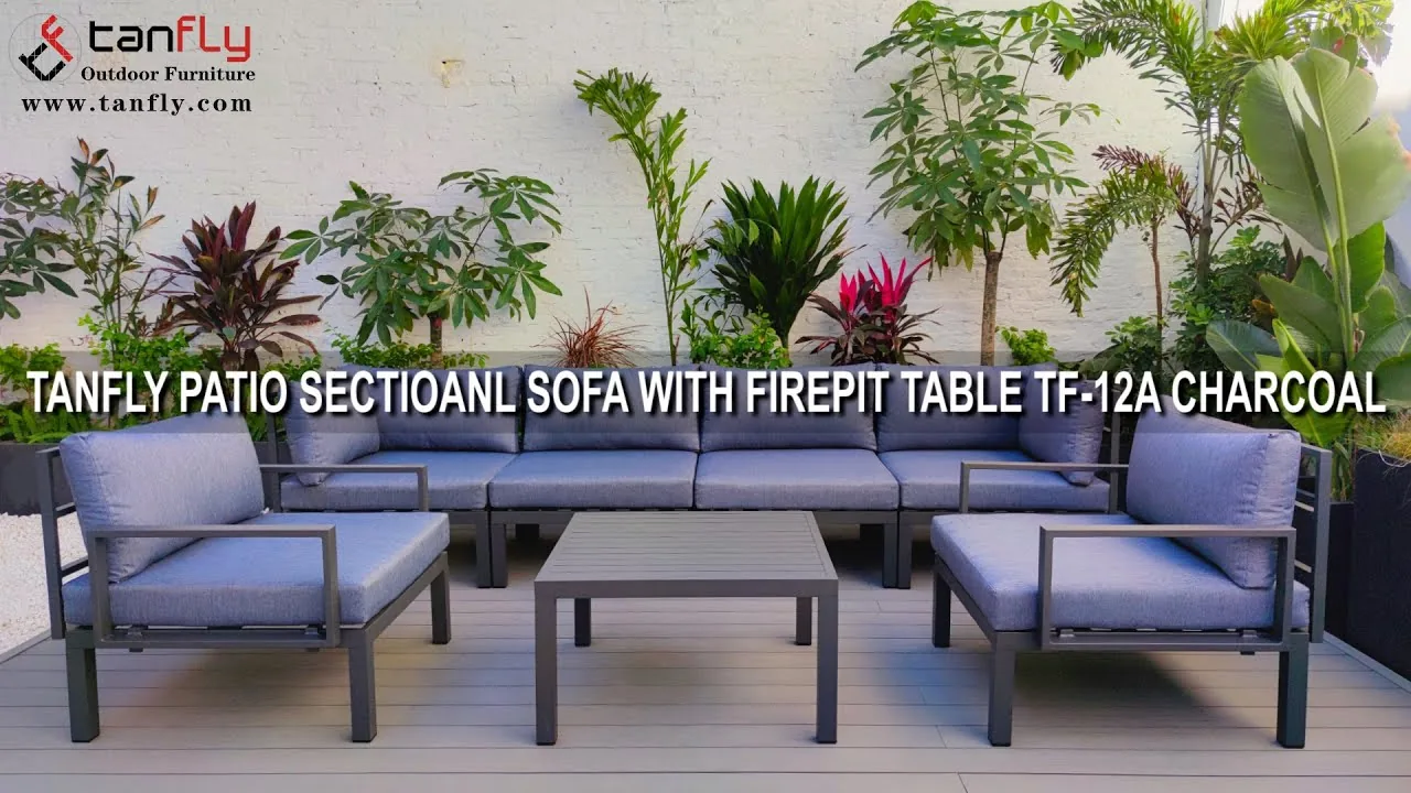 TANFLY PATIO DEELBANK MET VUURPLAATS TAFEL TF-12A HOUTSKOOL