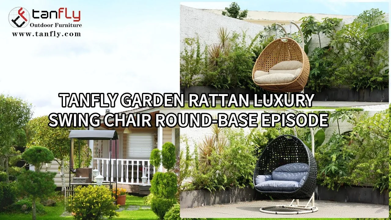 Tanfly Garden Rattan Luxury Swing Chair Round Base Episode