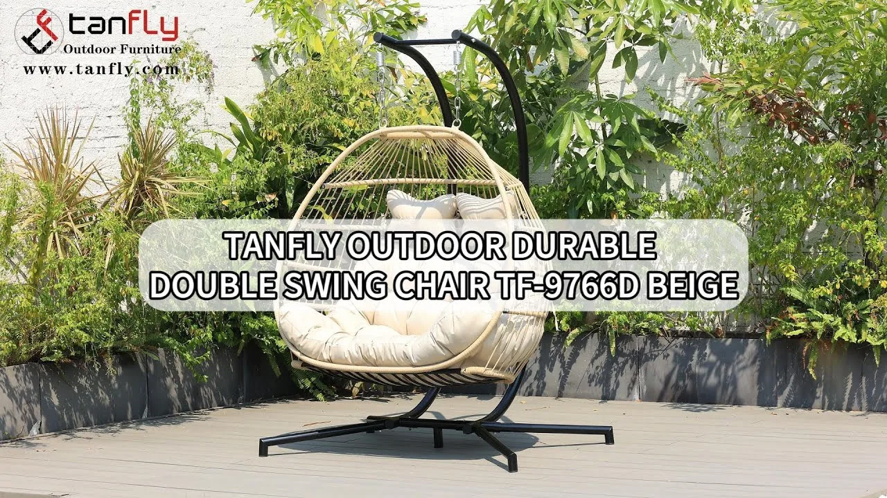 Tanfly Outdoor Durable Double Swing Chair TF-9766d Beige
