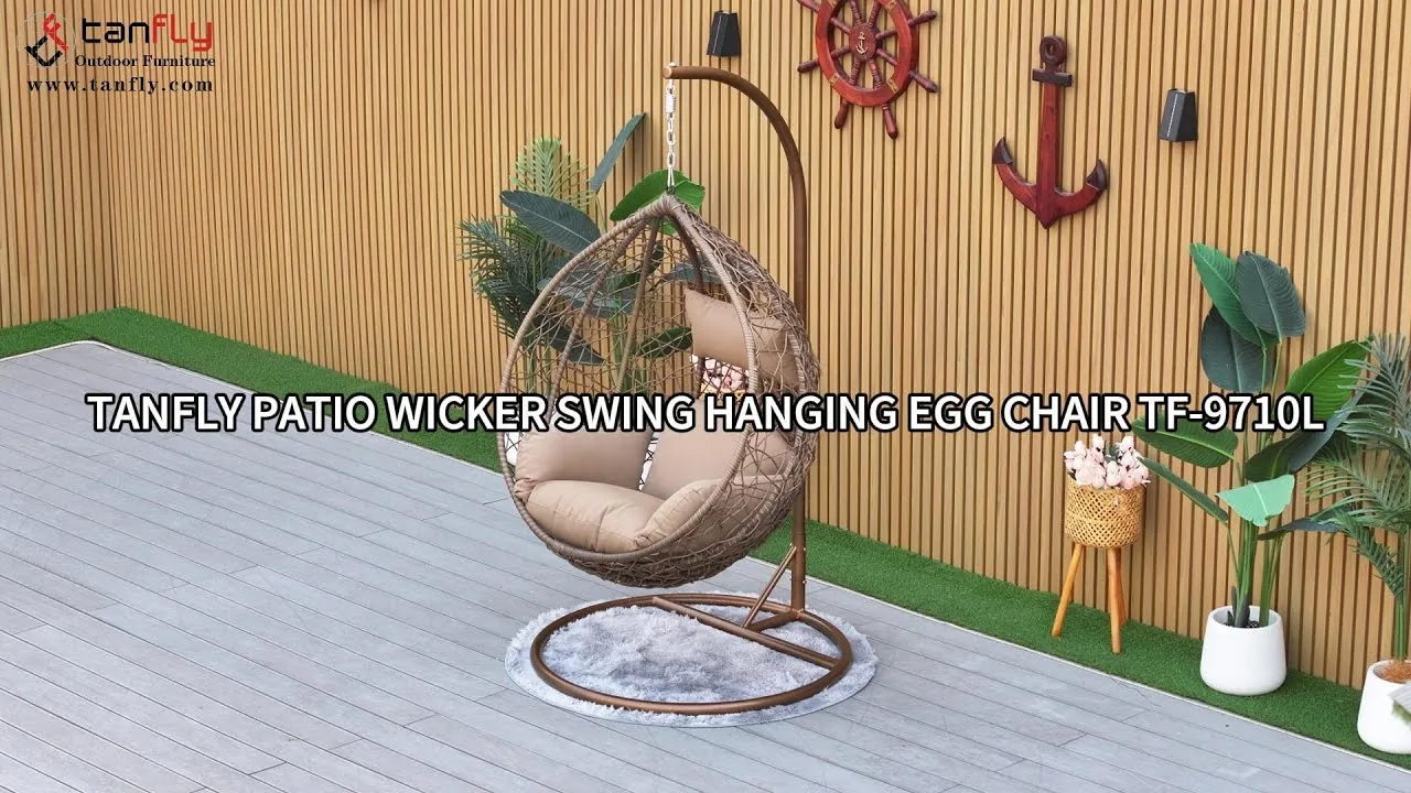 كرسي Tanfly Patio Wicker Swing المعلق على شكل بيضة TF-9710l