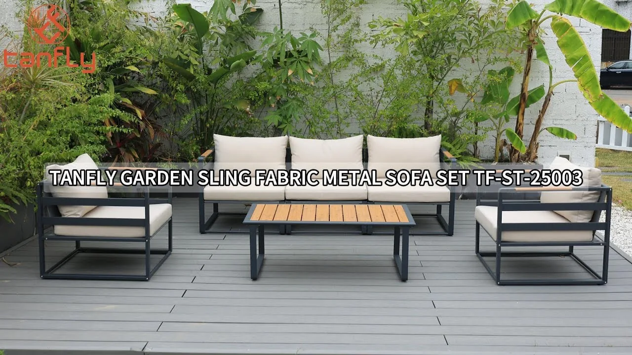 Tanfly Garten-Sofagarnitur aus Stoff und Metall TF-ST-25003
