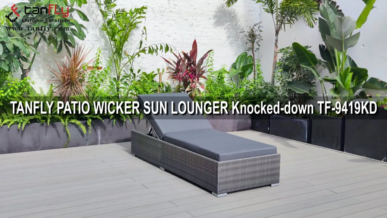 TANFLY PATIO RIETEN ZON LOUNGER neergehaald TF-9419KD