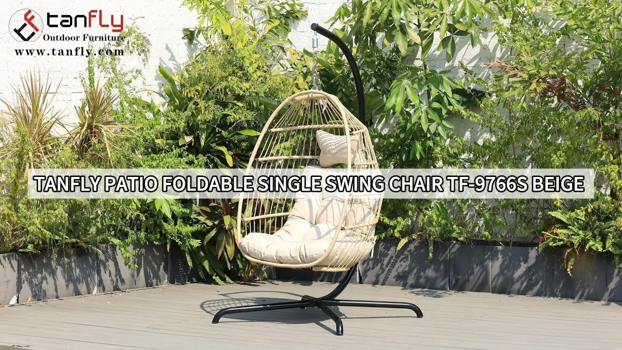 Tanfly Patio Foldable Single Swing Chair TF-9766s Beige