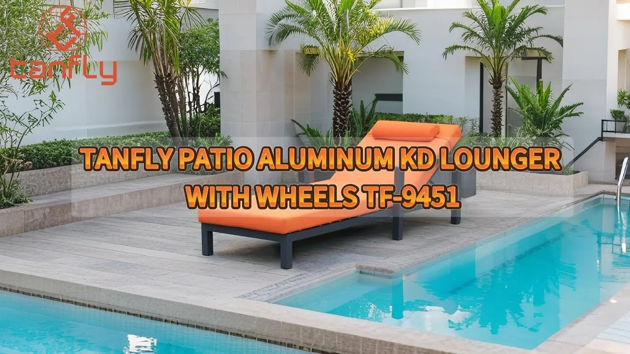 Tanfly Patio Aluminum KD Lounger with Wheels TF-9451