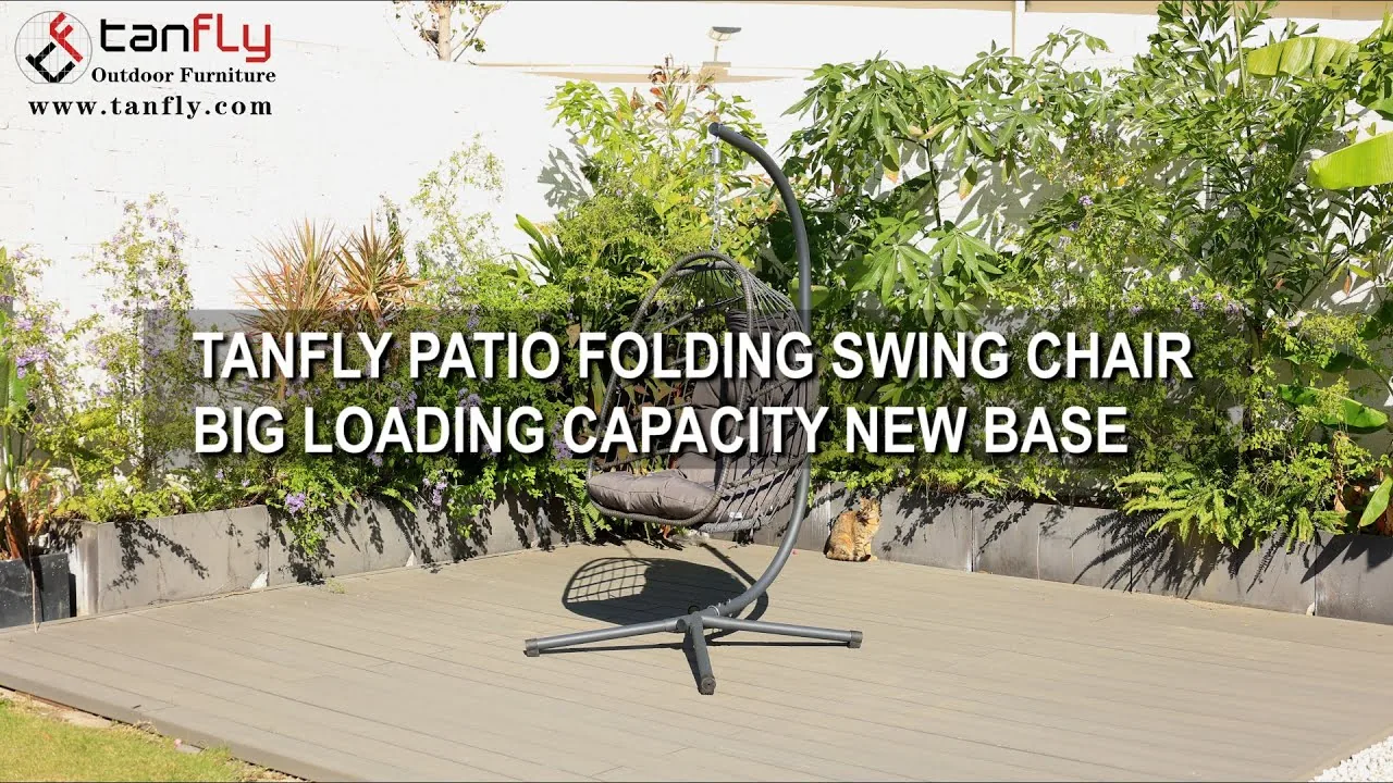 Tanfly Patio Folding Swing Chair Big Loading Capacity New Base