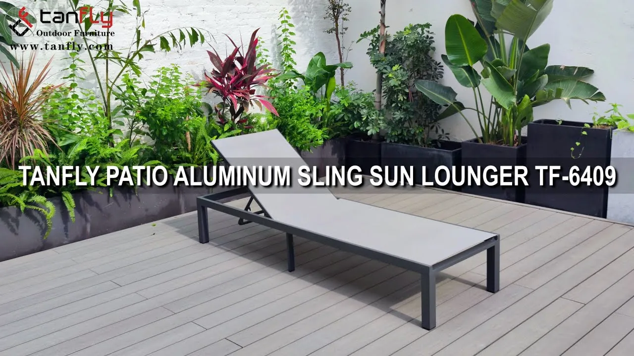 TANFLY PATIO ALUMINIUM SLING SUN LOUNGER TF-6409