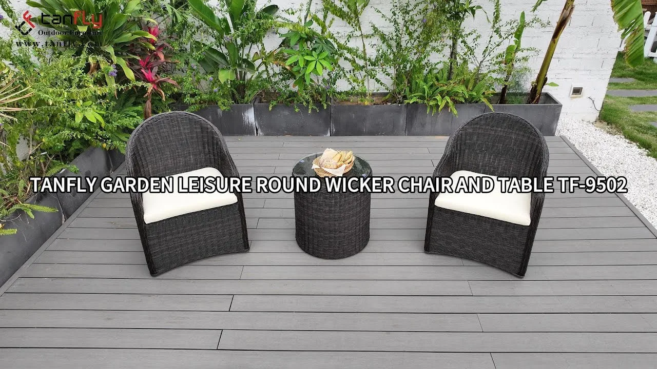 Tanfly Garden Leisure ronde rieten stoel en tafel TF-9502