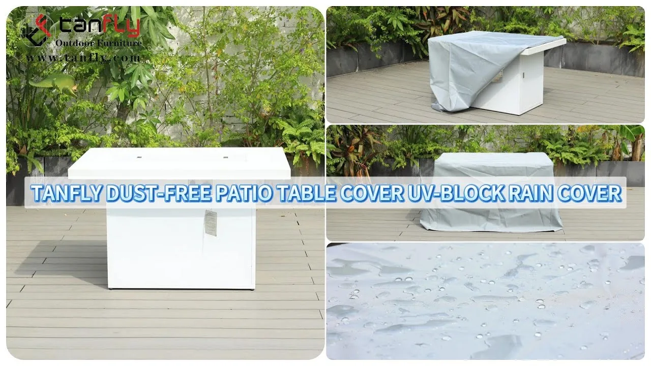 Funda para mesa de patio antipolvo Tanfly, cubierta contra la lluvia y los rayos ultravioleta