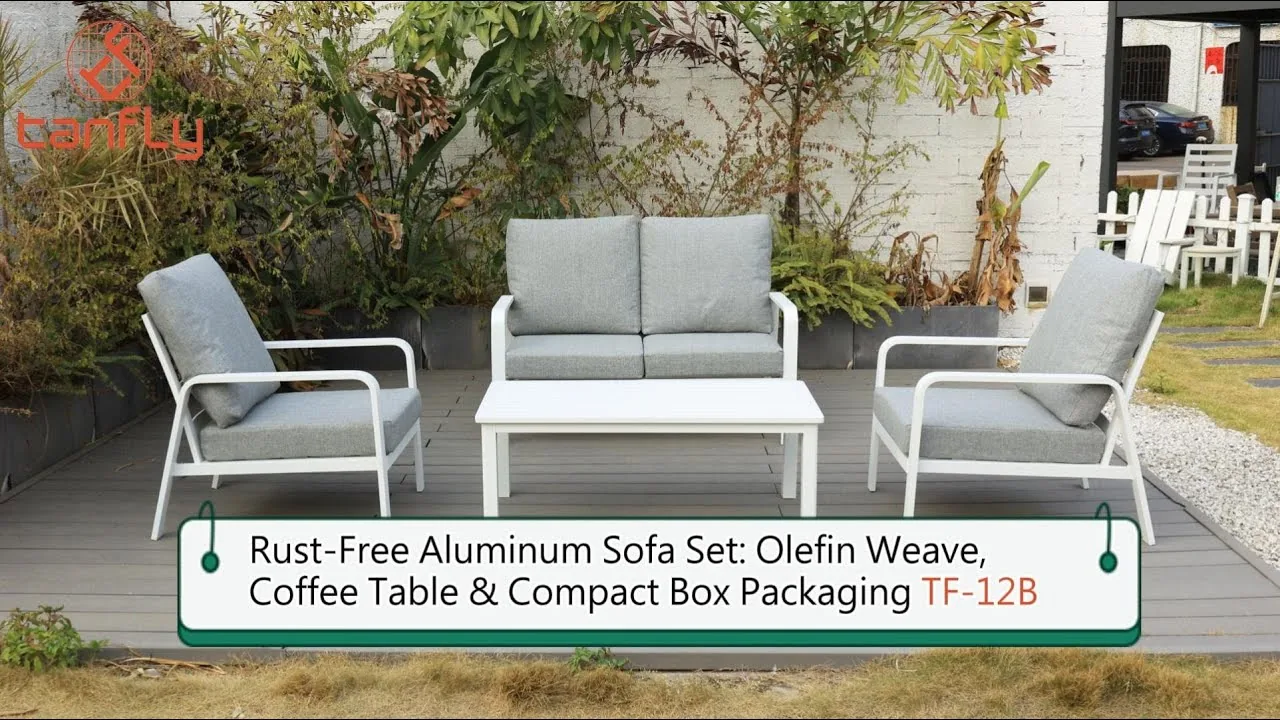 Rostfreies Aluminium-Sofa-Set: Couchtisch aus Olefingewebe & kompakte Verpackung TF-12B