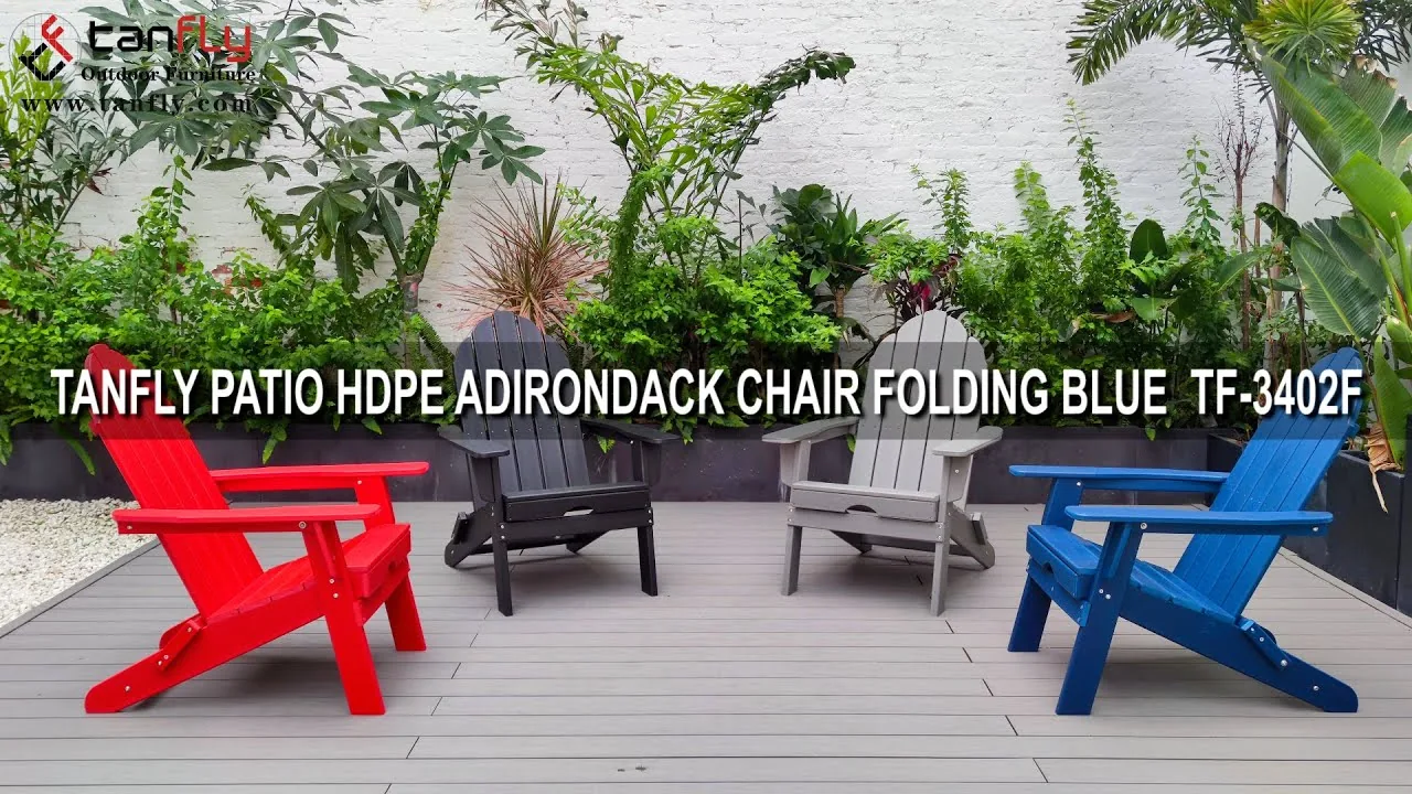 TANFLY PATIO HDPE ADIRONDACK CHAIR FOLDING BLUE TF-3402F