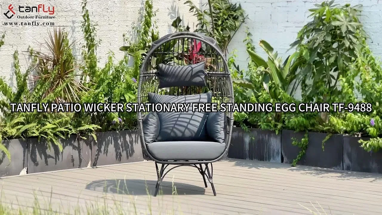 TANFLY PATIO RIET STATIONAIRE VRIJSTAANDE EGG CHAIR TF-9488