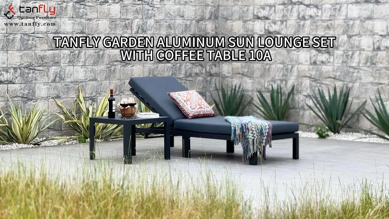 TANFLY GARDEN ALUMINIUM SUN LOUNGE SET MET SALONTAFEL 10A