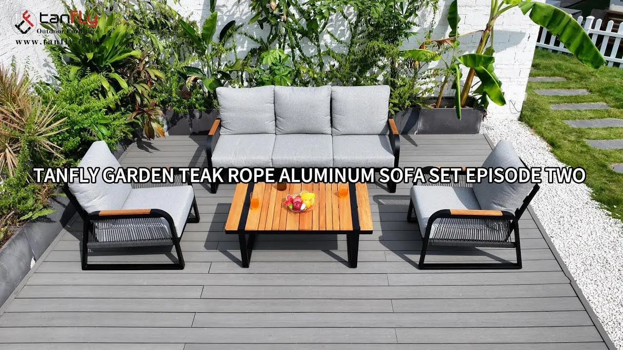 Tanfly tuinbankstel van teaktouw aluminium, aflevering twee