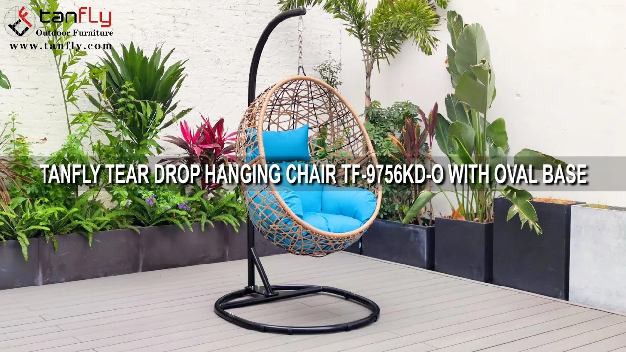 SEDIA SOSPESA TANFLY TEAR DROP TF-9756KD-O CON BASE OVALE