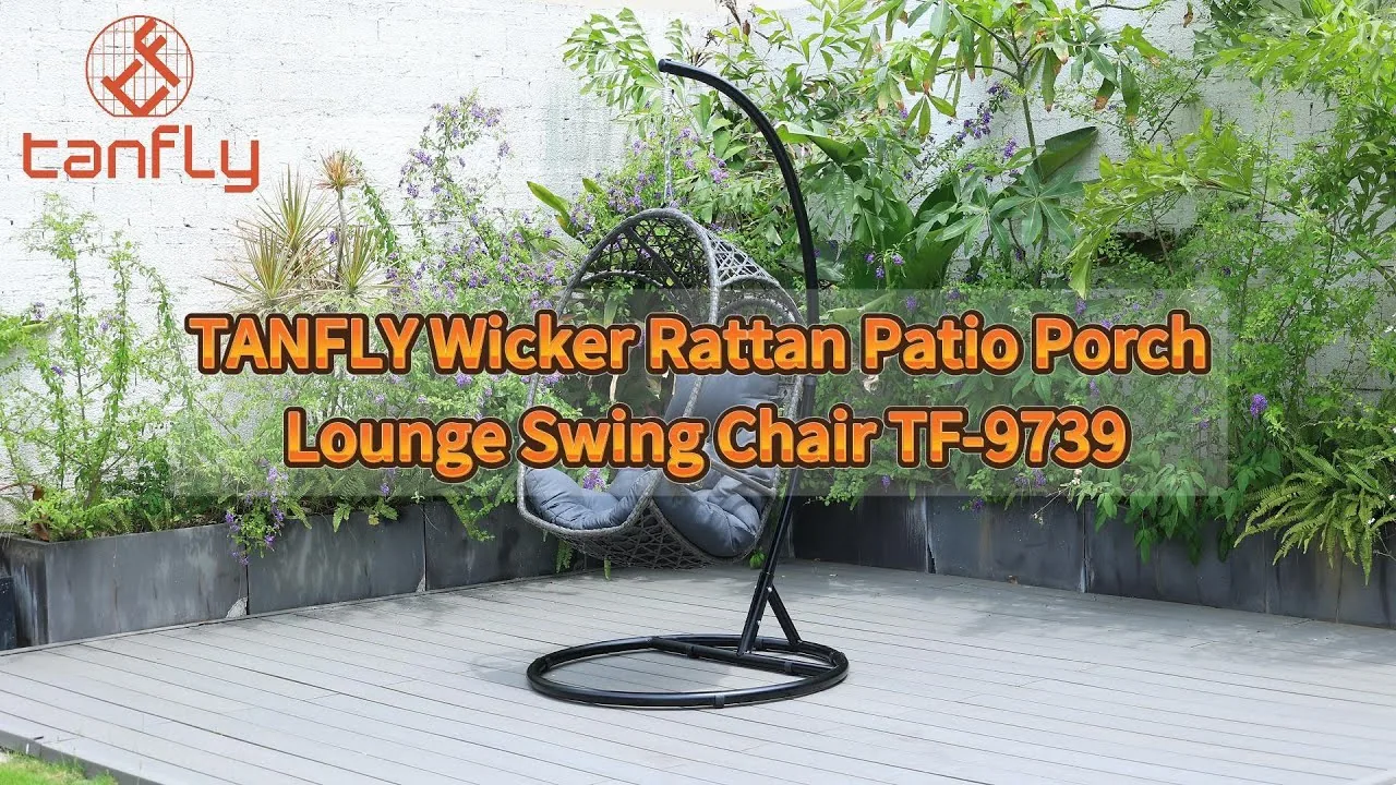 Tanfly Wicker Rattan Patio Porch Lounge Swing Chair TF-9739