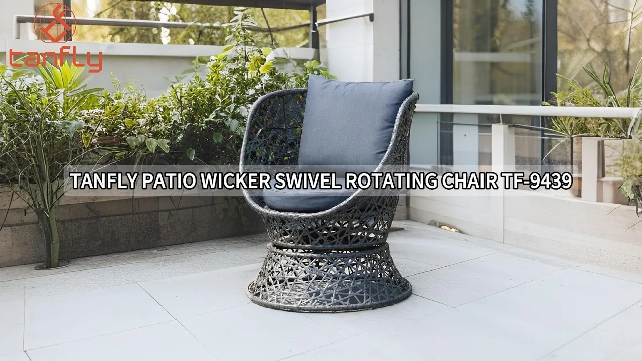 Tanfly Patio Wicker Swivel Rotating Chair TF-9439