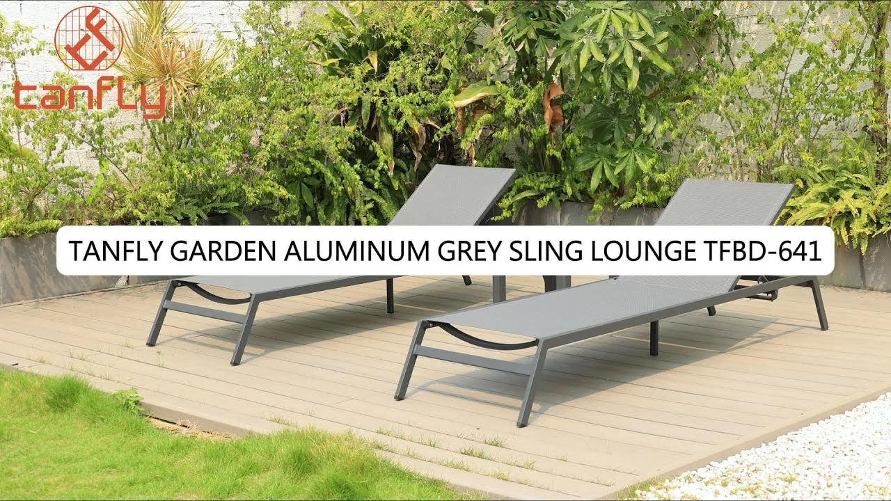 Tanfly Garden Aluminum Grey Sling Lounge TFBD-641