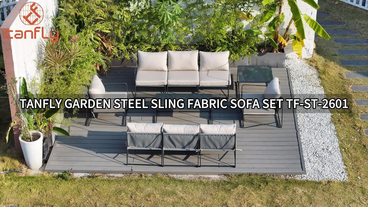 Tanfly Garten-Sofagarnitur aus Stahl und Stoff TF-ST-2601