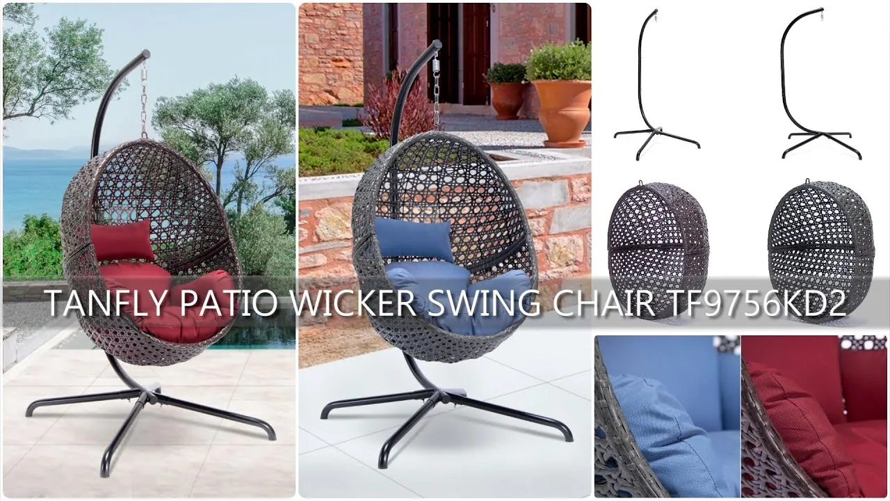 TANFLY Patio Wicker Swing Chair TF9756KD2