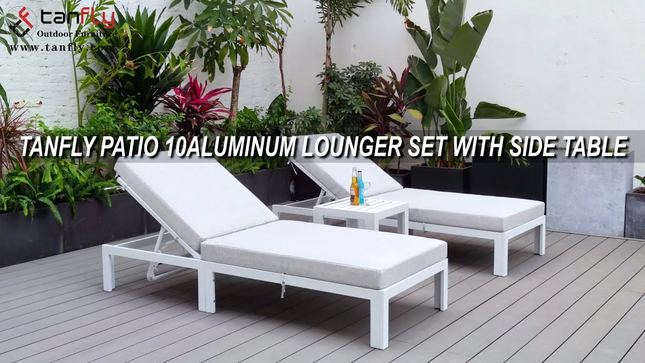 TANFLY PATIO LUMINUM LOUNGER SET WITH SIDE TABLE