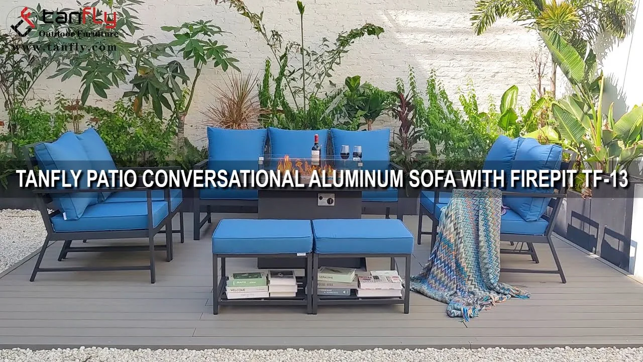 Tanfly Patio Conversationele aluminium bank met vuurplaats TF-13