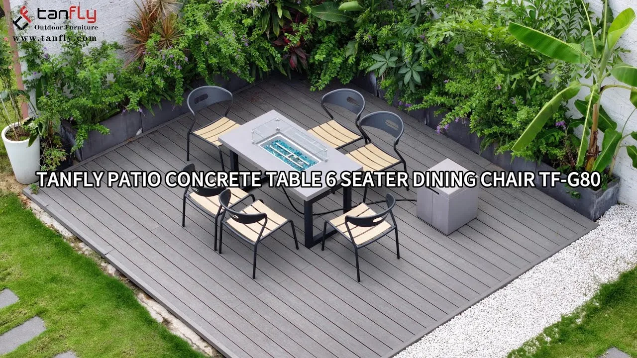Tanfly Patio betonnen tafel 6-zits eetkamerstoel TF-G80
