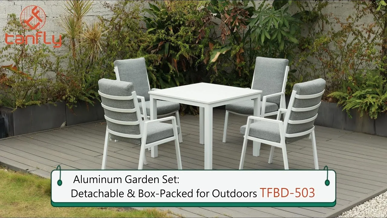 Aluminium tuinset: demonteerbaar en verpakt in een doos voor buitengebruik TFBD-503