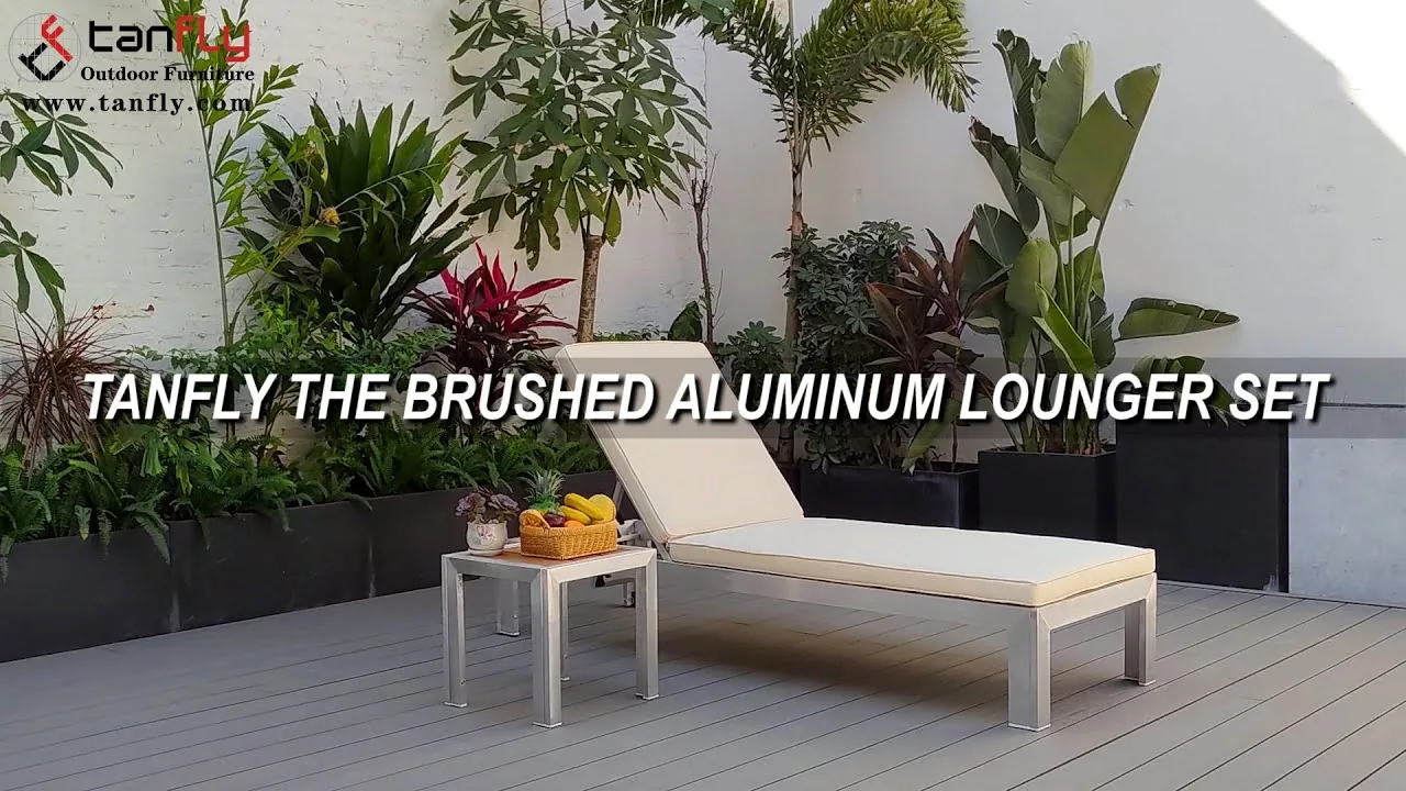 TANFLY THE BRUSHED ALUMINUM LOUNGER SET
