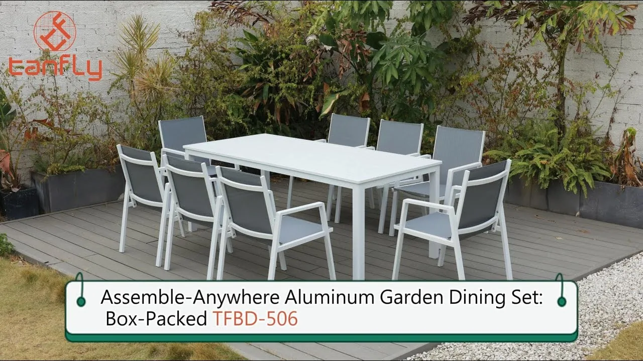 Aluminium tuinset die overal gemonteerd kan worden: verpakt in doos TFBD-506