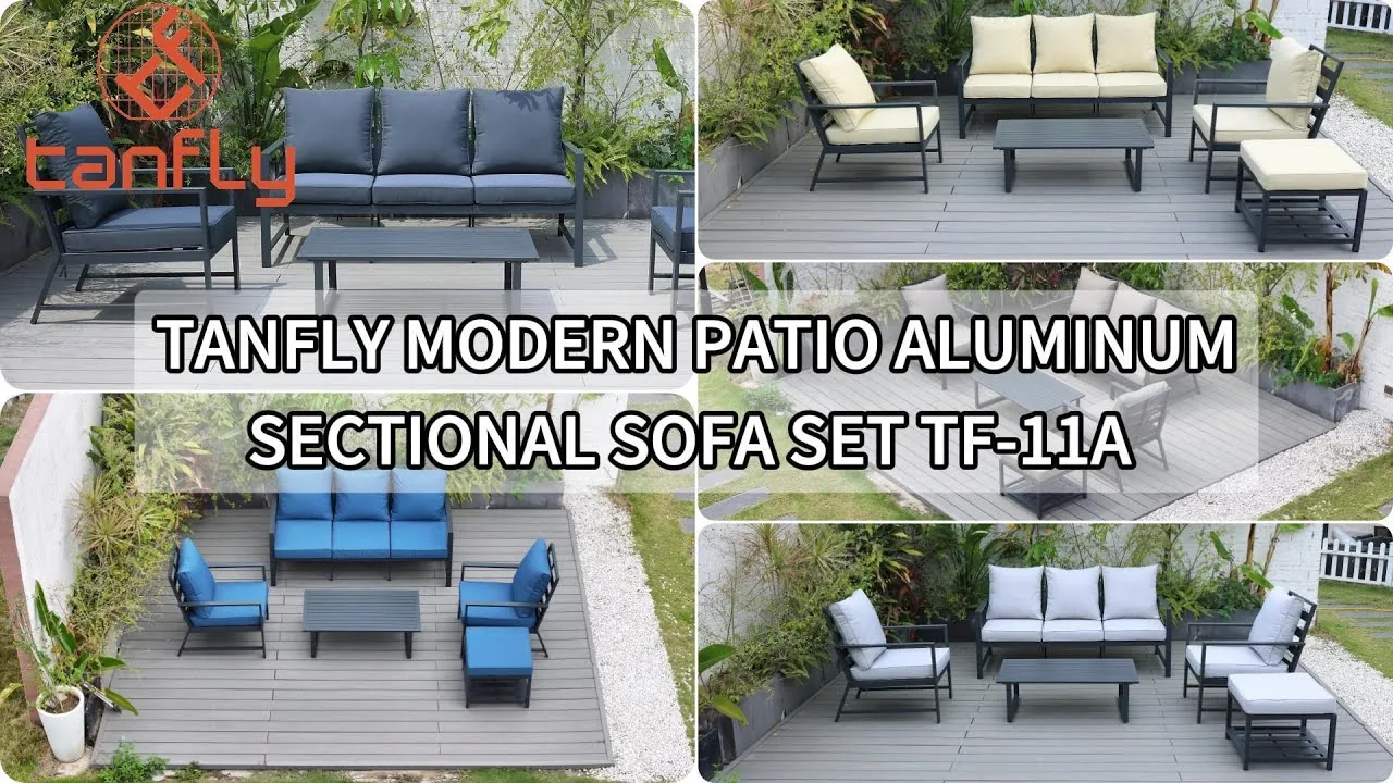 Tanfly moderne patio aluminium hoekbankset TF-11A