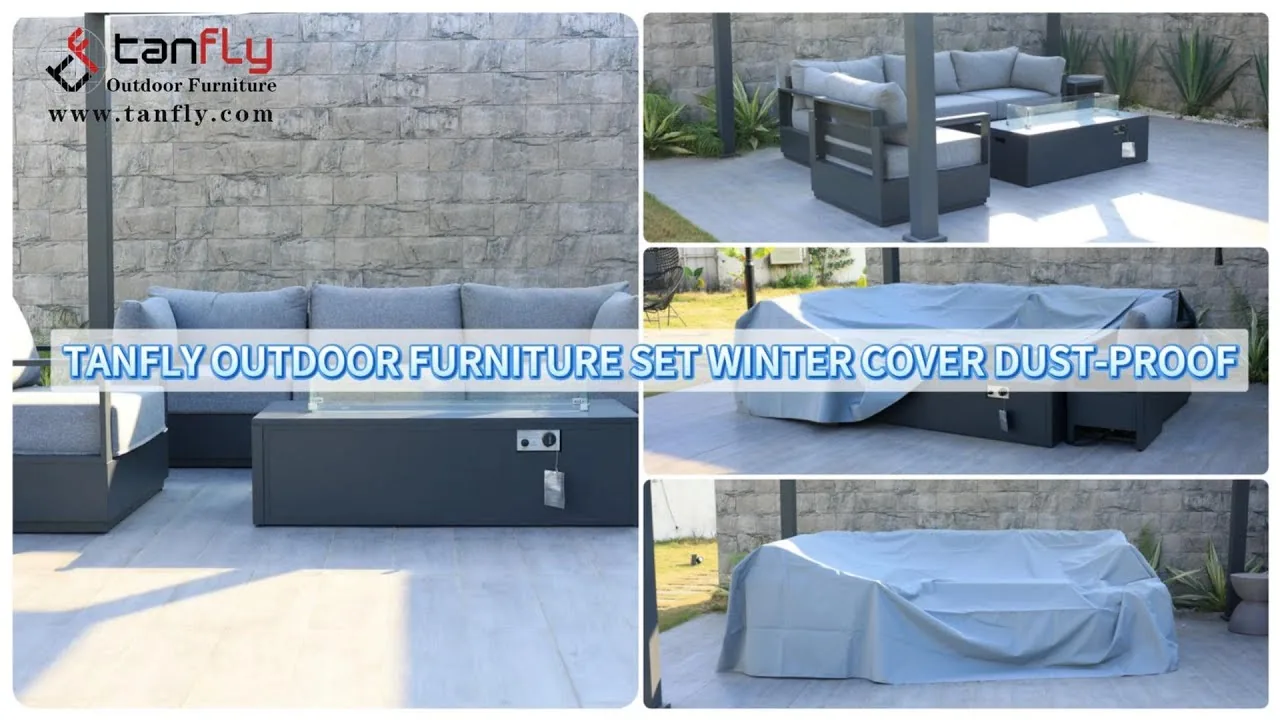 Juego de muebles de exterior Tanfly con funda de invierno a prueba de polvo