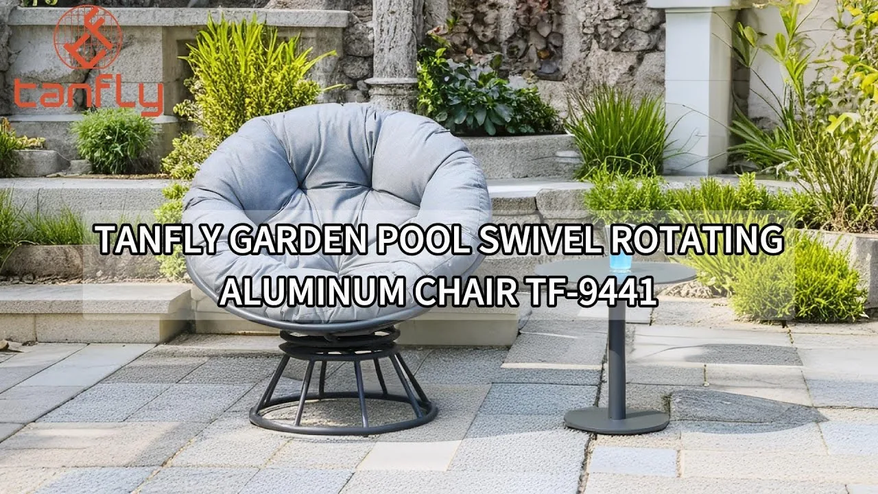 Tanfly Garden Pool Swivel Rotating Aluminum Chair TF-9441