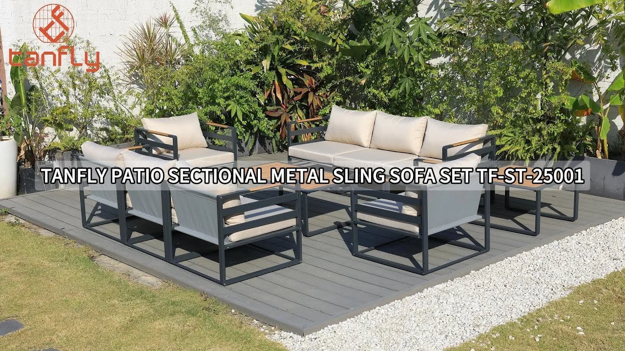 Tanfly Patio-Sofagarnitur mit Metall-Sling-Sofa TF-ST-25001