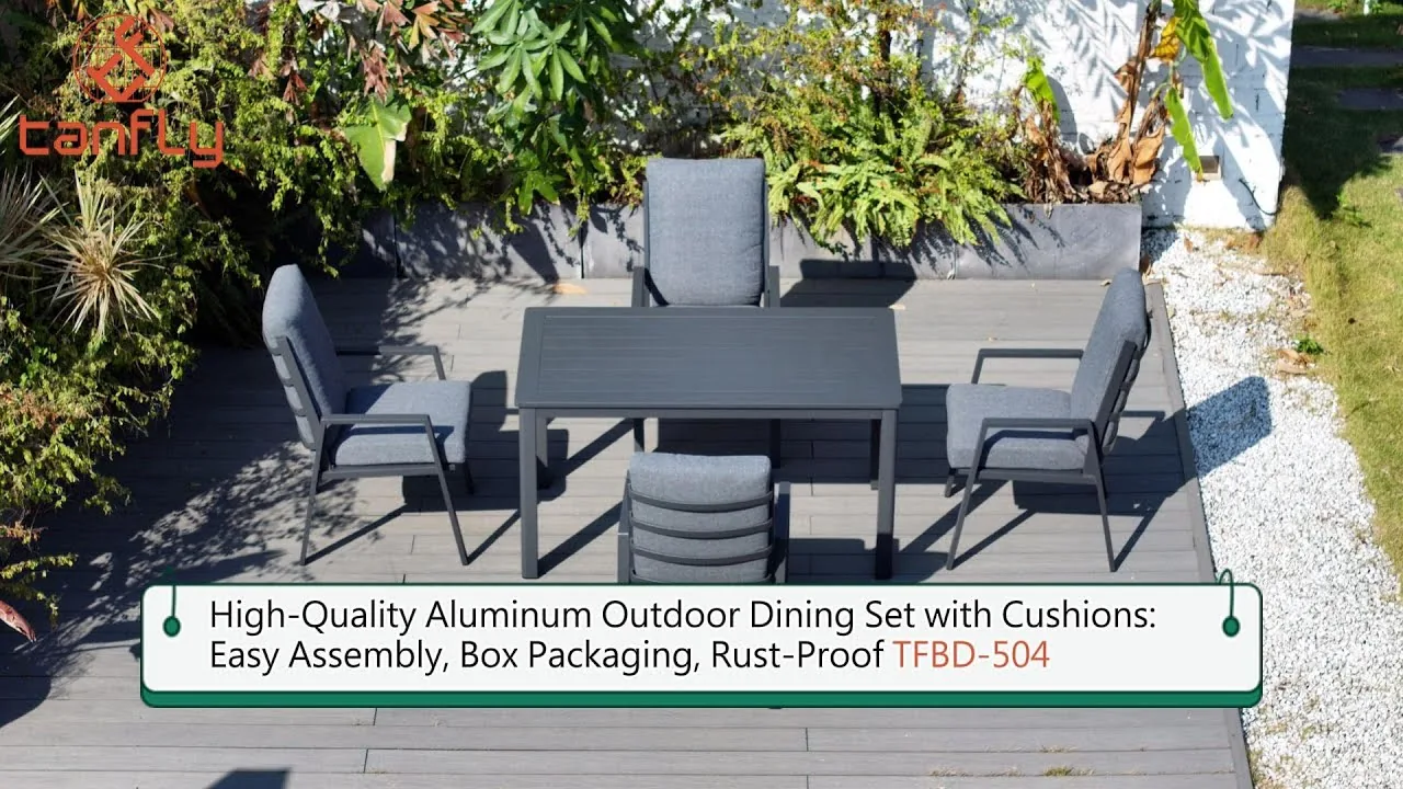Hoogwaardige aluminium tuinset: eenvoudige montage, verpakt in een doos, roestvrij TFBD-504