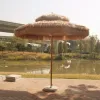 2025 Outdoor Big Size Garden Patio Outdoor Umbrella Double-layer Thatch Umbrella with Base Use for Villa Hotel Pool Beach Cafe