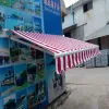5x3m Manual Remote Retractable White Aluminium Door Window Canopy Awning Modern Luxury Rain Canopy Polyester Sail Aluminum Frame