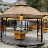 Aluminum Garden Pavilion Luxury Heavy-Duty Pavilion Gazebo Pergola Powder Coated Waterproof Sunshade with Thatch Straw Cover