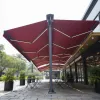 Big Size Modern Aluminum Butterfly Double Side Retractable Awning Custom Electric Foldable Sunshade for Restaurant Commercial