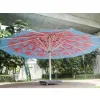 Factory Automatic Big Size Customize with logo Aluminum Electric extra Large Led Light Windproof Business Restaurant Umbrella
